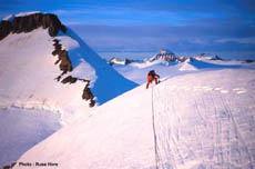 John traversing off summit 9